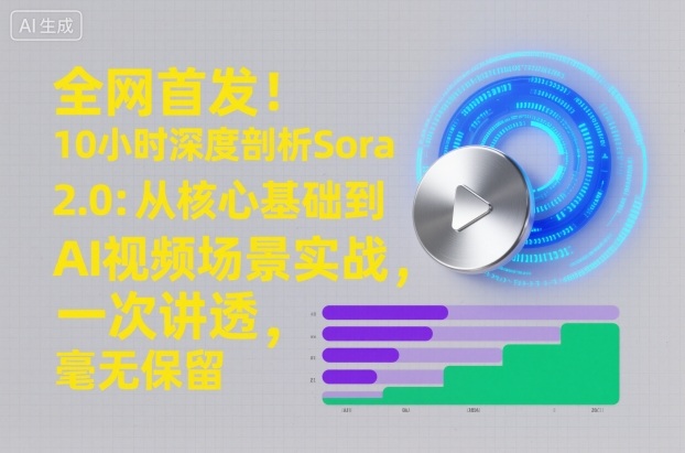 全网首发!10小时深度剖析Sora 2.0:从核心基础到AI视频场景实战,一次讲透,毫无保留-网赚副业网