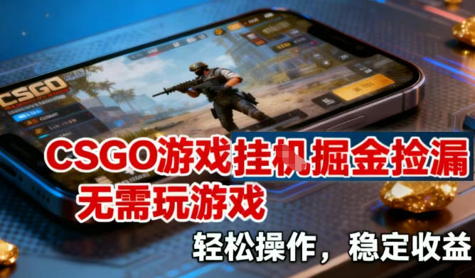 CSGO游戏挂G掘金捡漏,不需要玩游戏,操作简单,收益稳定【揭秘】-网赚副业网