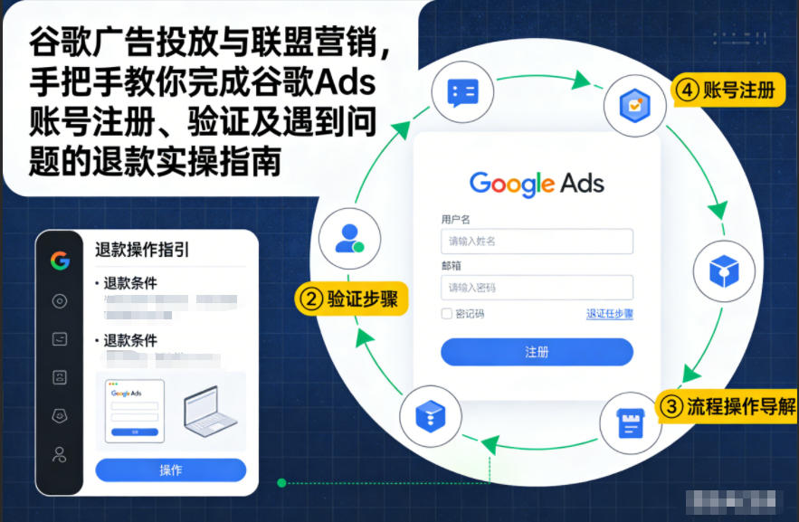 谷歌广告投放与联盟营销,手把手教你完成谷歌Ads账号注册、验证及遇到问题的退款实操指南-网赚副业网