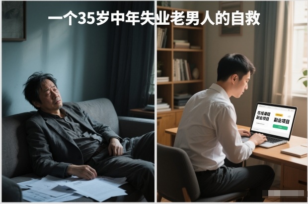 付费文章:一个35岁中年失业老男人的自救-网赚副业网