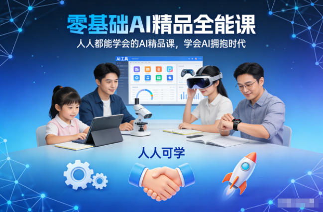 零基础AI精品全能课,人人都能学会的AI精品课,学会AI拥抱时代-网赚副业网