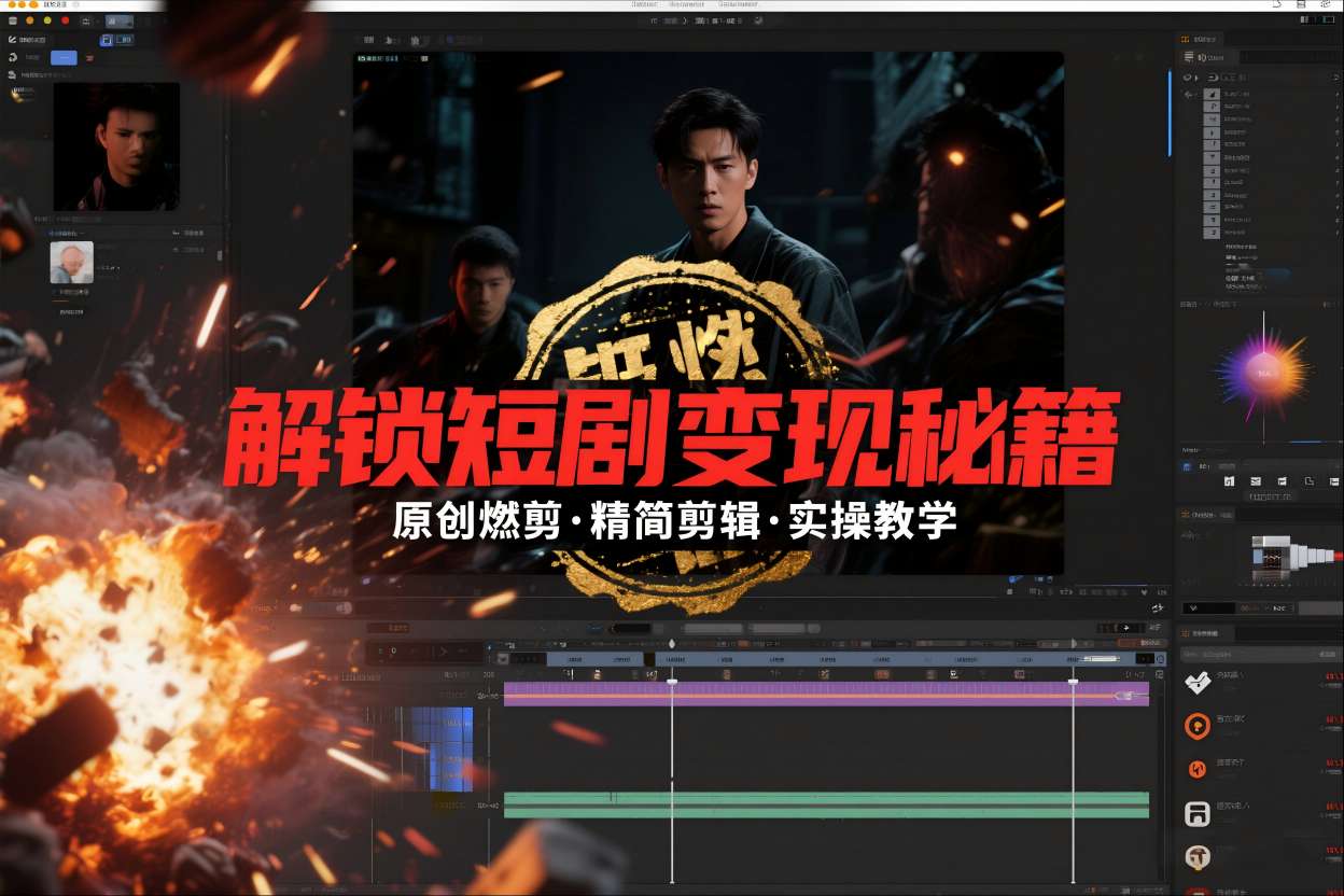 短剧拉新之原创燃剪精简剪辑实操课,解锁短剧变现秘籍-网赚副业网