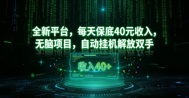 全新平台,每天保底40米收入,无脑项目,自动挂G解放双手【揭秘】-网赚副业网