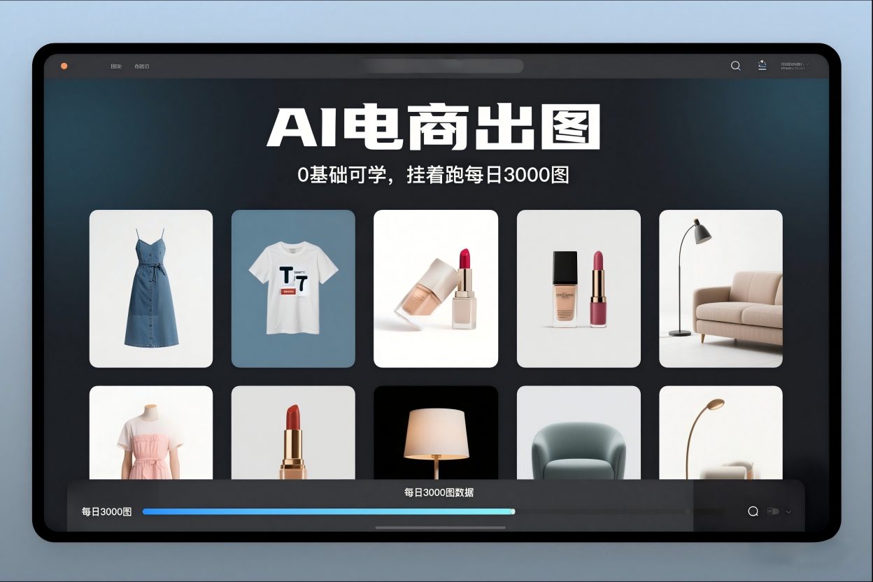 AI电商出图,0基础可学,挂着跑每日3000图-网赚副业网