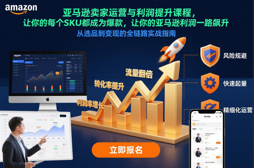 亚马逊卖家运营与利润提升课程,让你的每个SKU都成为爆款,让你的亚马逊利润一路飙升(更新12月)-网赚副业网