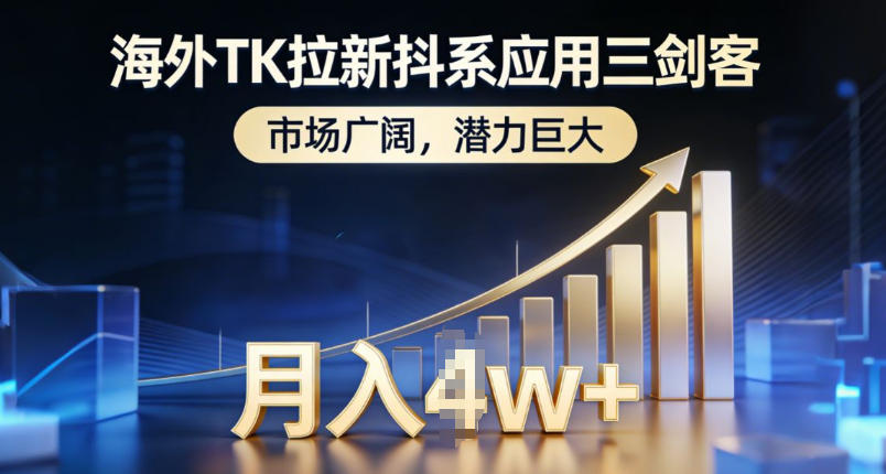 海外TK拉新抖系应用三剑客,市场广阔,潜力巨大,月入1w+-网赚副业网