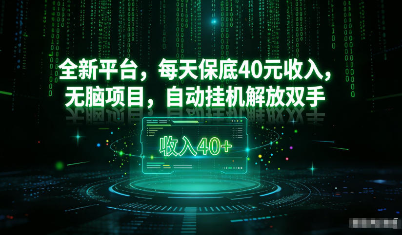 最新看广平台,每天保底30-4米,无脑项目,自动挂G解放双手【揭秘】-网赚副业网