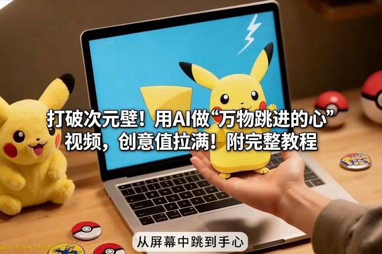 打破次元壁！用AI做【万物跳进手心】视频，创意值拉满！附完整教程-网赚副业网