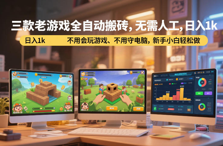 三款老游戏全自动搬砖,无需人工,日入1k,不用会玩游戏、不用守电脑,新手小白轻松做【揭秘】-网赚副业网