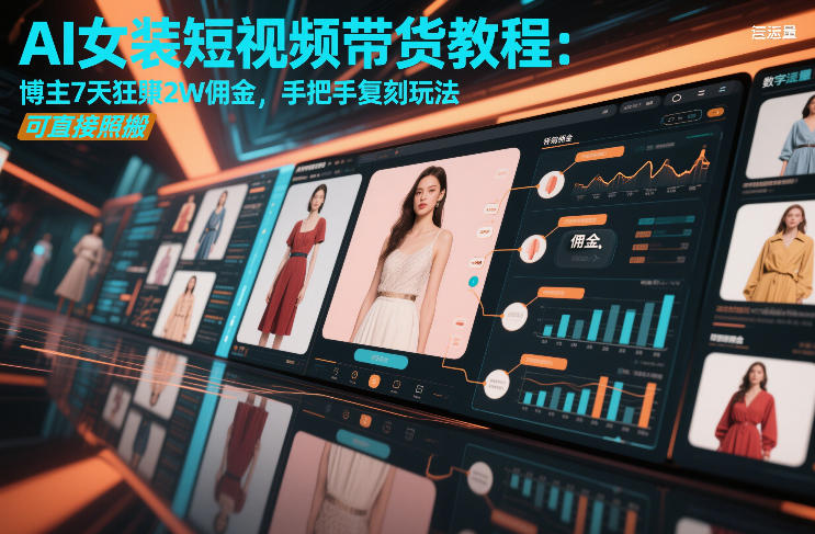 AI女装短视频带货教程:博主7天狂賺2W佣金,手把手复刻玩法,可直接照搬-网赚副业网