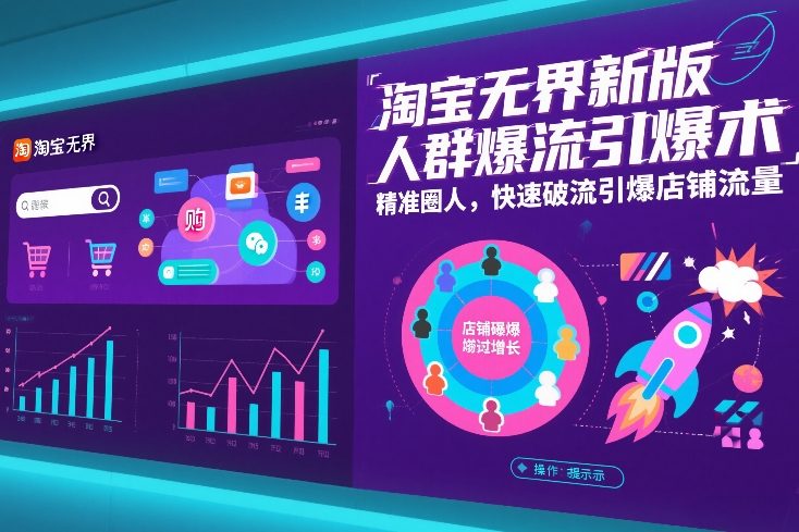 淘宝无界新版人群爆流引爆术,精准圈人,快速破流引爆店铺流量-网赚副业网
