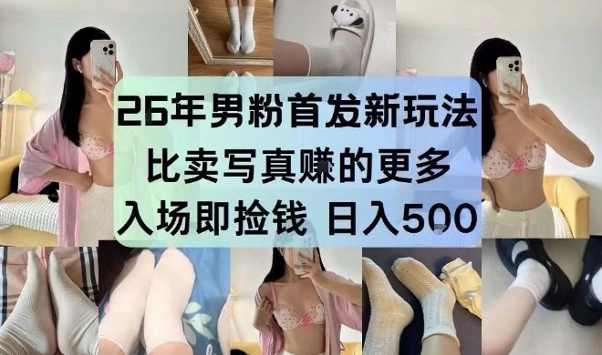 26年男粉首发最新3.0玩法,独此一家,比卖写真賺的更多,入场即捡钱,日入5张【揭秘】-网赚副业网