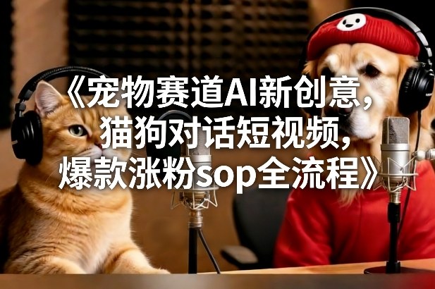 宠物赛道AI新创意,猫狗对话短视频,爆款涨粉sop全流程-网赚副业网