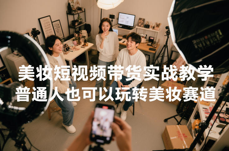 美妆短视频带货实战教学,普通人也可以玩转美妆赛道-网赚副业网