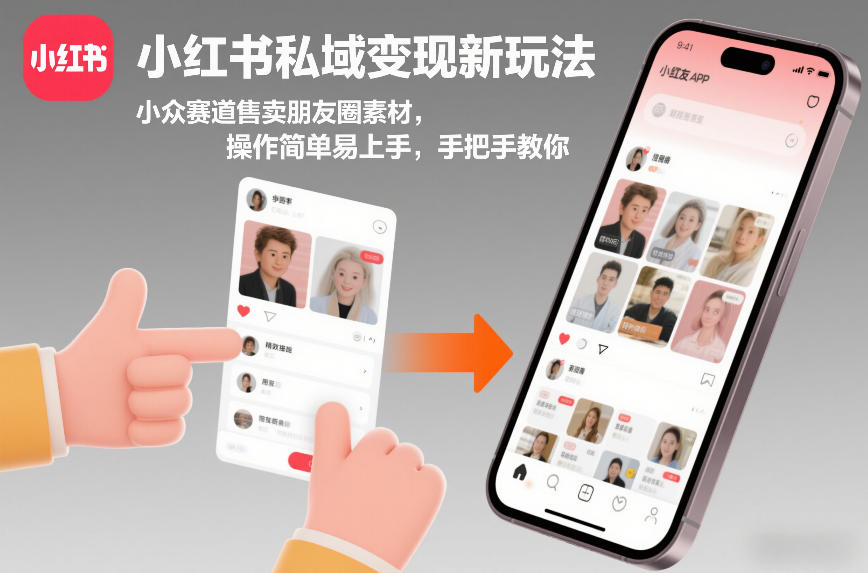 小红书私域变现新玩法,小众赛道售卖朋友圈素材,操作简单易上手,手把手教你-网赚副业网