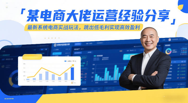 某电商大佬运营经验分享,最新系统电商实战玩法,跳出低毛利实现高效盈利-网赚副业网