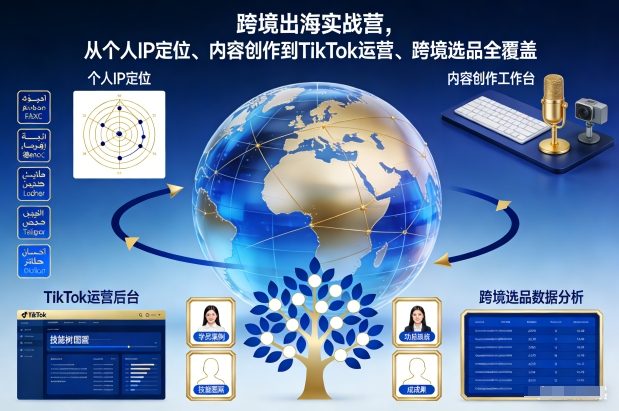 跨境出海实战营,从个人IP定位、内容创作到TikTok运营、跨境选品全覆盖-网赚副业网