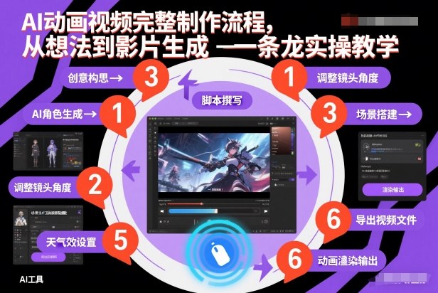 AI动画视频完整制作流程,从想法到影片生成一条龙实操教学-网赚副业网