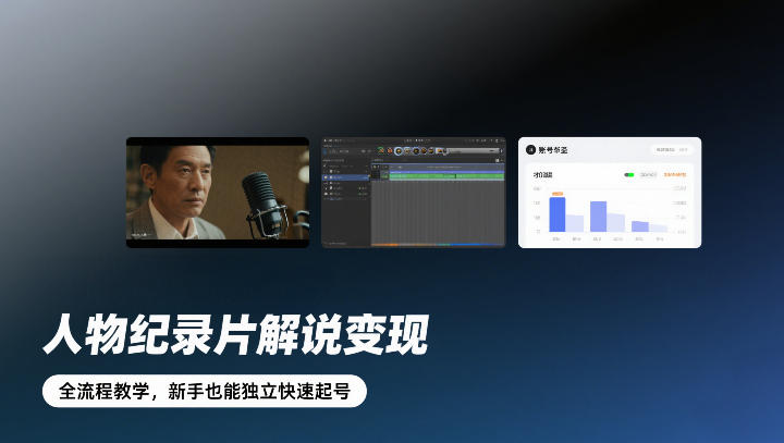 人物纪录片解说变现,全流程教学,新手也能独立快速起号-网赚副业网