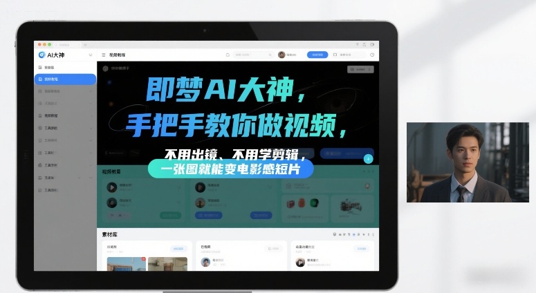 即梦AI大神手把手教你做视频,不用出镜、不用学剪辑,一张图就能变电影感短片-网赚副业网