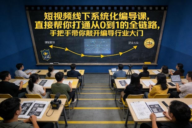 短视频线下系统化编导课,直接帮你打通从0到1的全链路,手把手带你敲开编导行业大门-网赚副业网