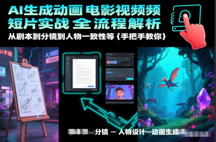 AI生成动画电影视频短片实战全流程解析,从剧本到分镜到人物一致性等手把手教你-网赚副业网