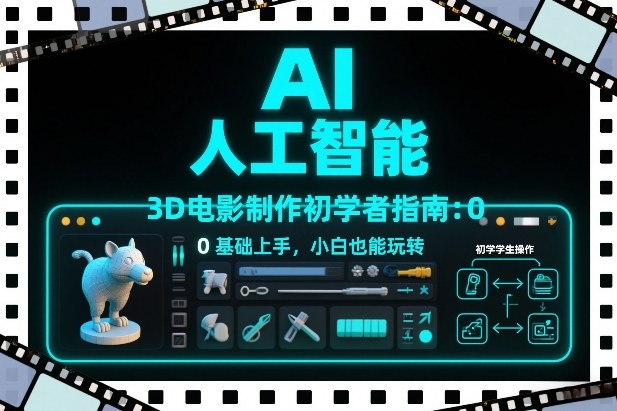 AI人工智能3D电影制作初学者指南:0基础上手,小白也能玩转-网赚副业网