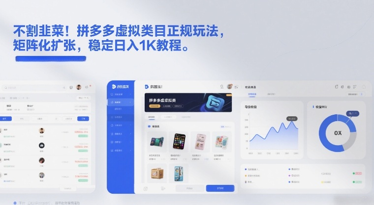 不割韭菜!拼多多虚拟类目正规玩法,矩阵化扩张,稳定日入1K教程【揭秘】-网赚副业网
