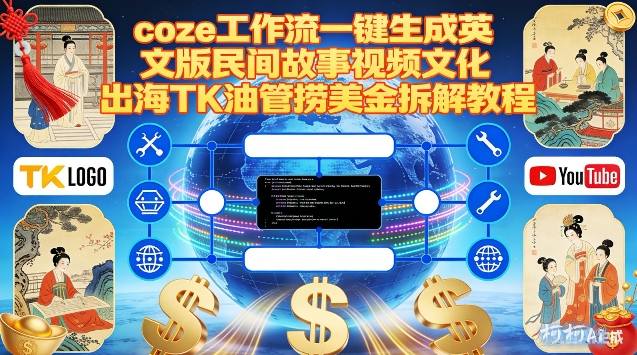 Coze扣子工作流一键生成英文版民间故事视频，文化出海TK油管捞美金拆解教程-网赚副业网