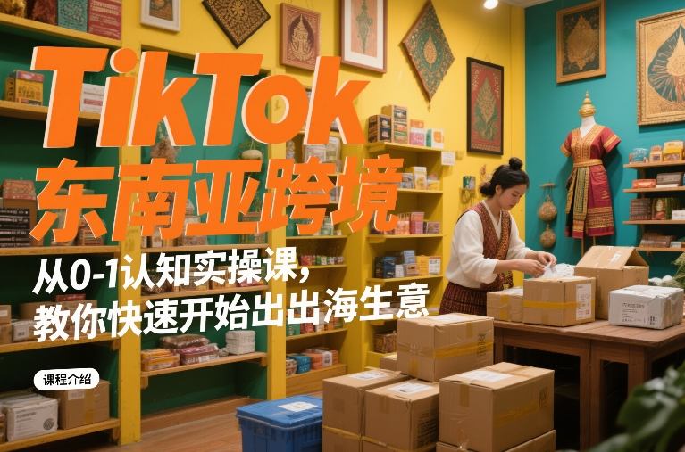 TikTok东南亚跨境从0-1认知实操课,教你快速开始出海生意-网赚副业网
