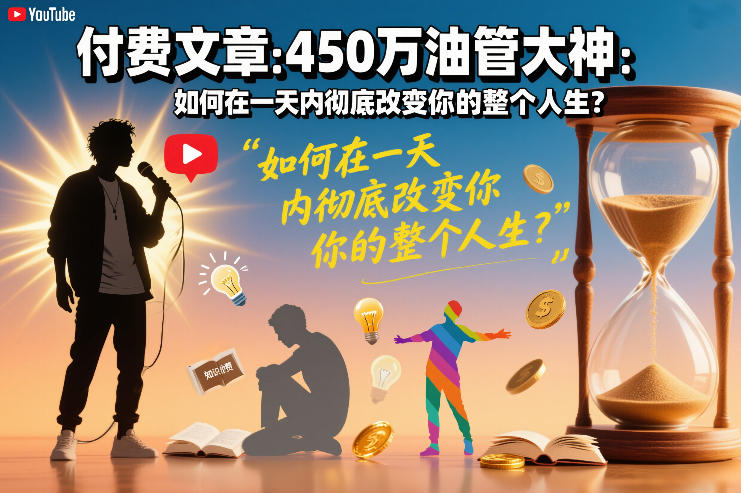 付费文章:450万油管大神:如何在一天内彻底改变你的整个人生?-网赚副业网