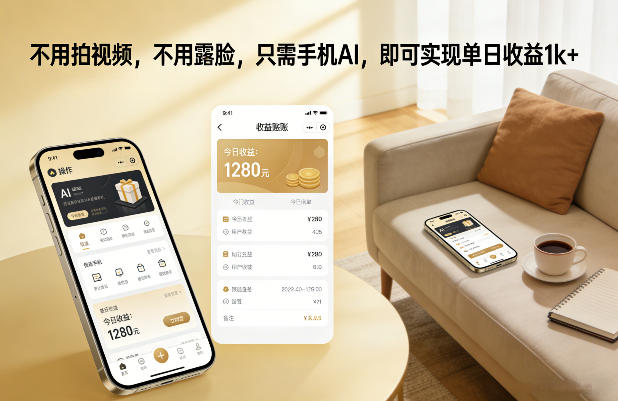 不用拍视频,不用露脸,只需手机AI,即可实现单日收益1k+【揭秘】-网赚副业网