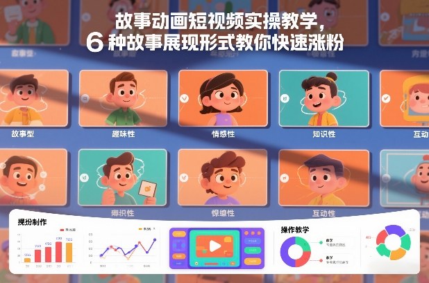 故事动画短视频实操教学,6种故事展现形式教你快速涨粉-网赚副业网