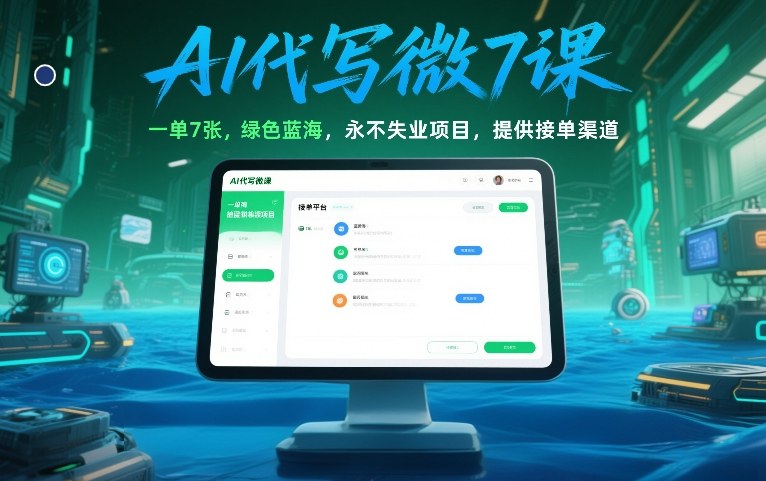 AI代写微课,一单7张,绿色蓝海,永不失业项目,提供接单渠道!-网赚副业网