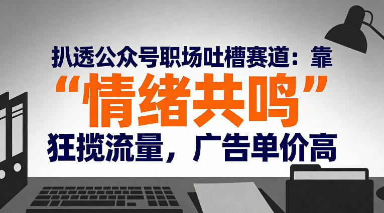 扒透公众号职场吐槽赛道:靠“情绪共鸣”狂揽流量,广告单价高-网赚副业网