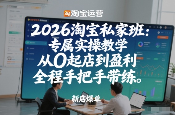 2026淘宝私家班:专属实操教学,从0起店到盈利,全程手把手带练-网赚副业网