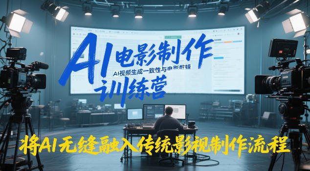 AI电影制作训练营，掌握AI视频生成一致性与电影剪辑，将AI无缝融入传统影视制作流程-网赚副业网