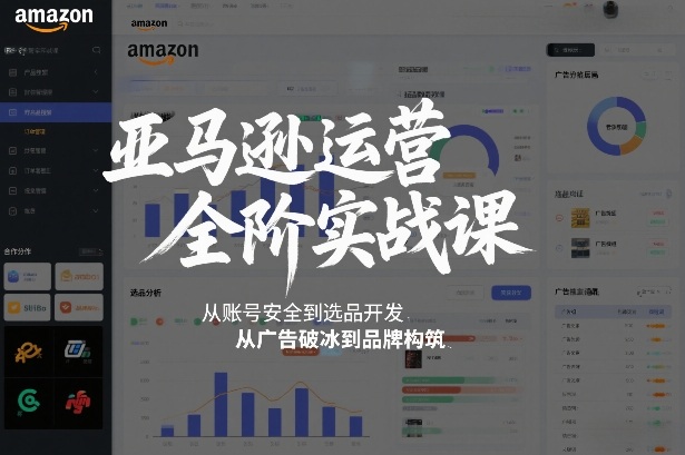 亚马逊运营全阶实战课,从账号安全到选品开发,从广告破冰到品牌构筑(更新2026)-网赚副业网