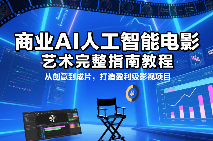 商业AI人工智能电影制作的艺术完整指南教程,从创意到成片,打造盈利级影视项目-网赚副业网