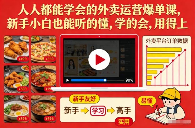 人人都能学会的外卖运营爆单课,新手小白也能听的懂,学的会,用得上-网赚副业网