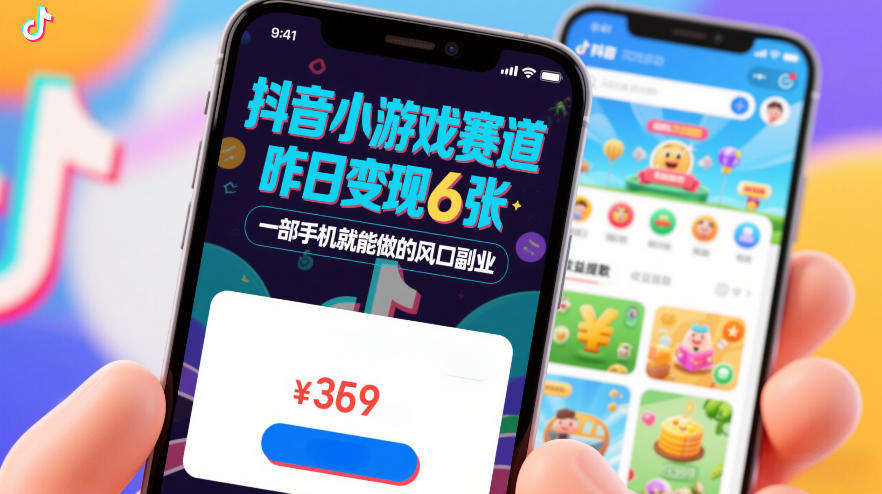 抖音小游戏赛道,昨日变现600+,零基础一部手机就能做的风口副业【揭秘】-网赚副业网