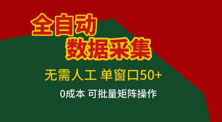 全自动数据采集,无需人工,单窗口50+,0成本可批量矩阵操作【揭秘】-网赚副业网