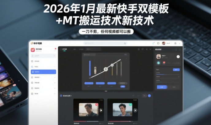 2026年1月最新快手双模板+MT搬运技术,一刀不剪,任何视频都可以搬-网赚副业网