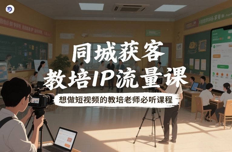同城获客,教培IP流量课,想做短视频的教培老师必听课程-网赚副业网
