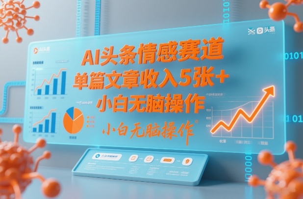 AI头条情感赛道，单篇文章收入5张+，小白无脑操作-网赚副业网