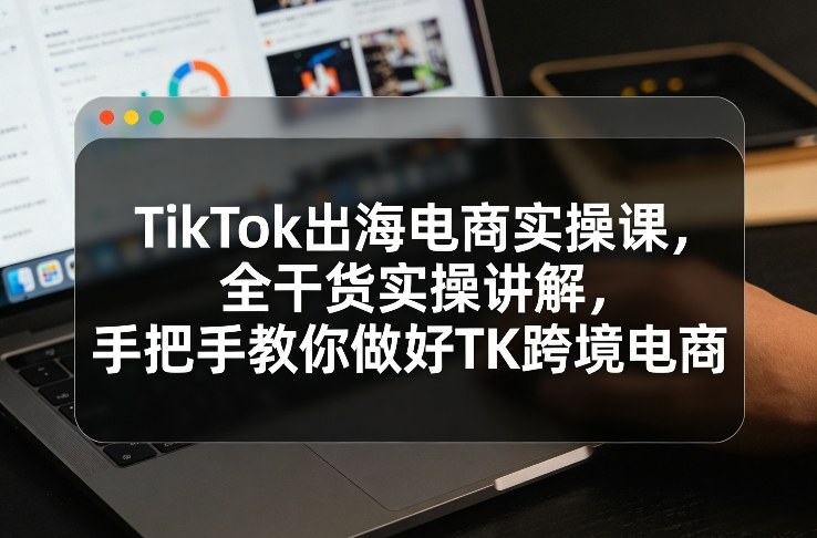 TikTok出海电商实操课,全干货实操讲解,手把手教你做好TK跨境电商-网赚副业网