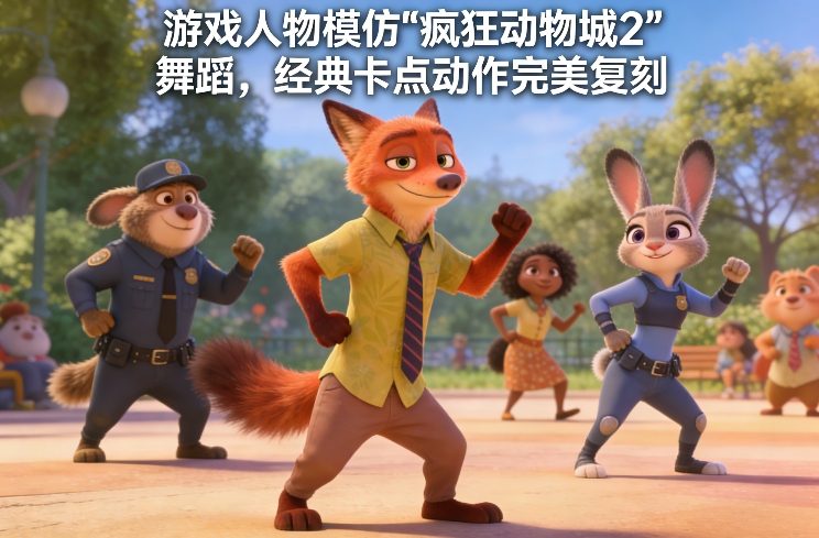 游戏人物模仿“疯狂动物城2”舞蹈,经典卡点动作完美复刻-网赚副业网