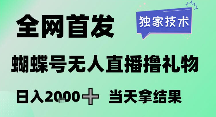 2026最新蝴蝶号无人直播掘金，独家技术，全网首发小白做了一个月收益3W，长期稳定可做【揭秘】-网赚副业网