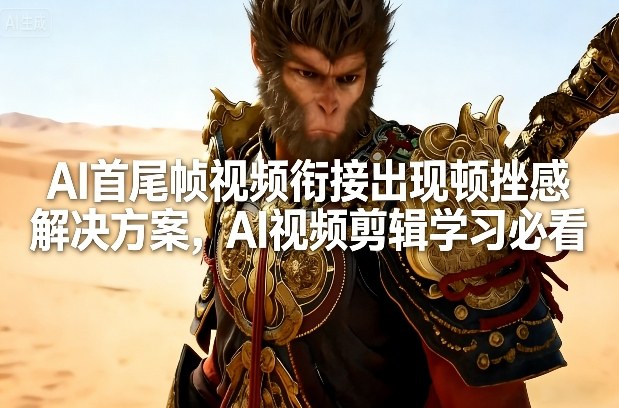 AI首尾帧视频衔接出现顿挫感解决方案,AI视频剪辑学习必看-网赚副业网