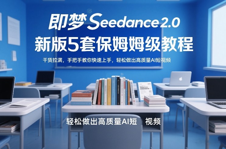 即梦Seedance2.0新版5套保姆级教程,干货拉满,手把手教你快速上手,轻松做出高质量AI短视频-网赚副业网